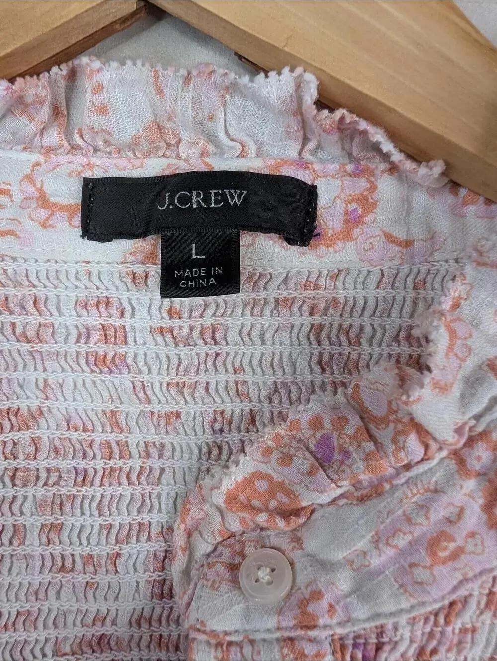 J.Crew‎ Women's Long Sleeve Soft Gauze Garden in Whimsy Paisley 100% Cotton- L